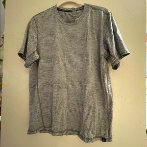 Prana Gray Striped Activewear Shirt size Medium
